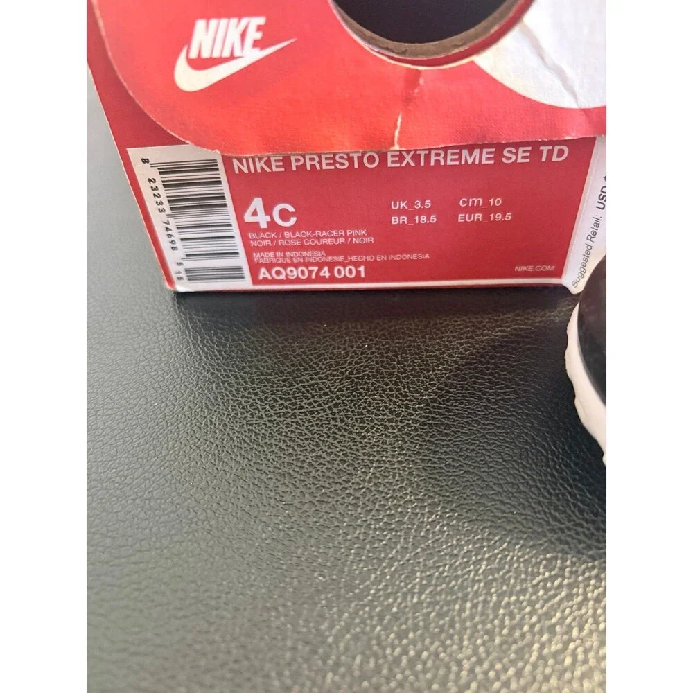 Nike Presto Toddler Black Rainbow Shoes Size 4C